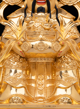 康盛黄铜供奉摆件中式财神爷神像