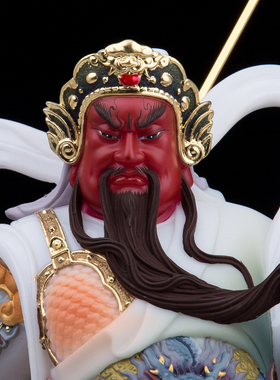 汉白玉彩绘伽蓝韦陀菩萨佛像家用护法武财神关公韦驮佛像佛堂摆件