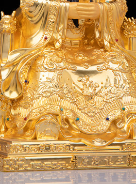 康盛黄铜供奉摆件中式广济龙王像