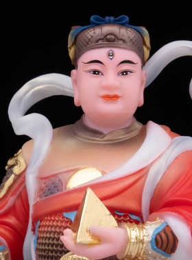 二郎神杨戬将军神像二郎真君汉白玉仿瓷佛像家用供奉公司庆典摆件