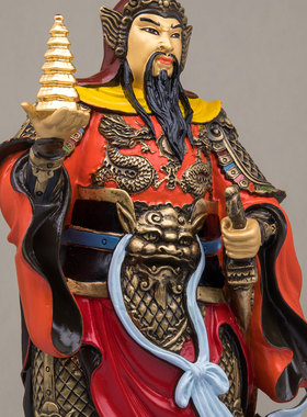 康盛黄铜供奉摆件中式托塔李天王