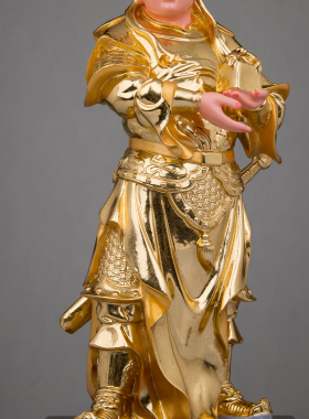 树脂家用玄关摆件关平周仓