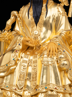 康盛黄铜供奉摆件中式孚佑帝君像