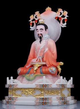 汉白玉三清道祖佛像中式客厅摆件