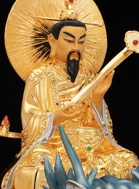 纯铜鎏金彩绘三清道祖神像