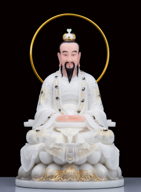 道德天尊神像供奉摆件汉白玉