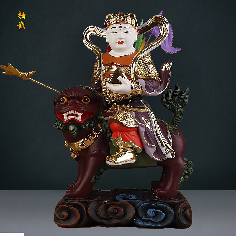 树脂彩绘带骑五营将军神像雷振子杨戬赵康元帅中坛元帅哪吒摆件