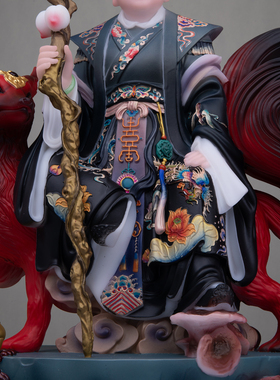 康盛汉白玉供奉摆件黑妈妈坐像
