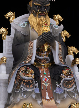 康盛汉白玉供奉摆件中式四海龙王