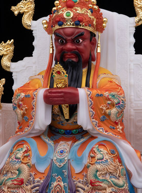 康盛汉白玉供奉摆件中式广济龙王