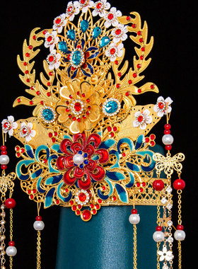 合金神像凤冠头饰帽子