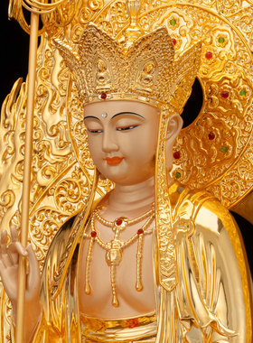 康盛黄铜供奉摆件中式四大菩萨像