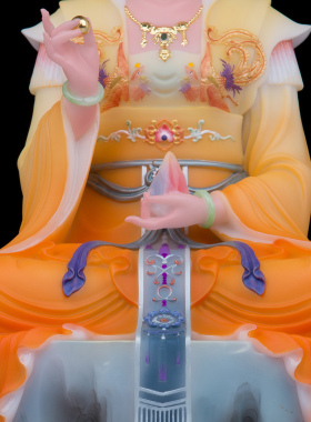 汉白玉女蜗娘娘坐像中式客厅摆件