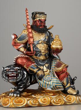 树脂金缕彩骑虎武财神赵公明神像