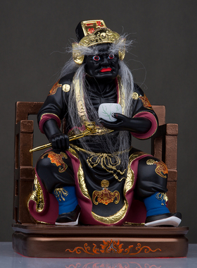 树脂彩绘七爷八爷大二爷伯神像