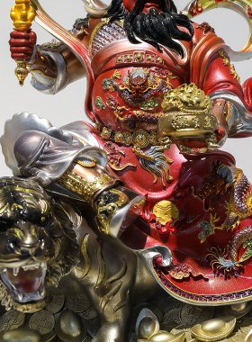 树脂彩绘赵公明武财神供奉摆件