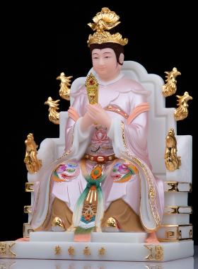 碧霞元君九凤椅泰山奶奶汉白玉
