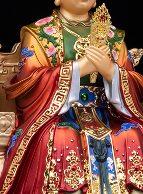 黄铜彩绘后土娘娘神像