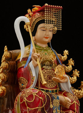 康盛黄铜供奉摆件中式地母娘娘像