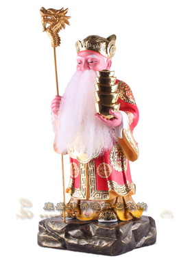 土地公神像树脂站像彩绘摆件