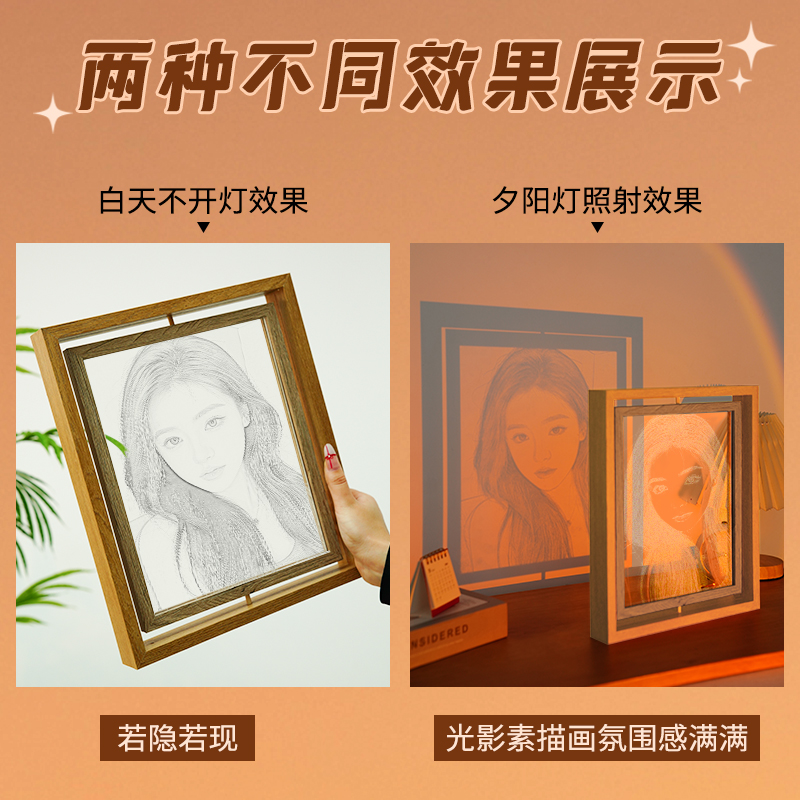 520情人节亚克力雕刻画照片定制生日礼物女生送女朋友的小众女孩