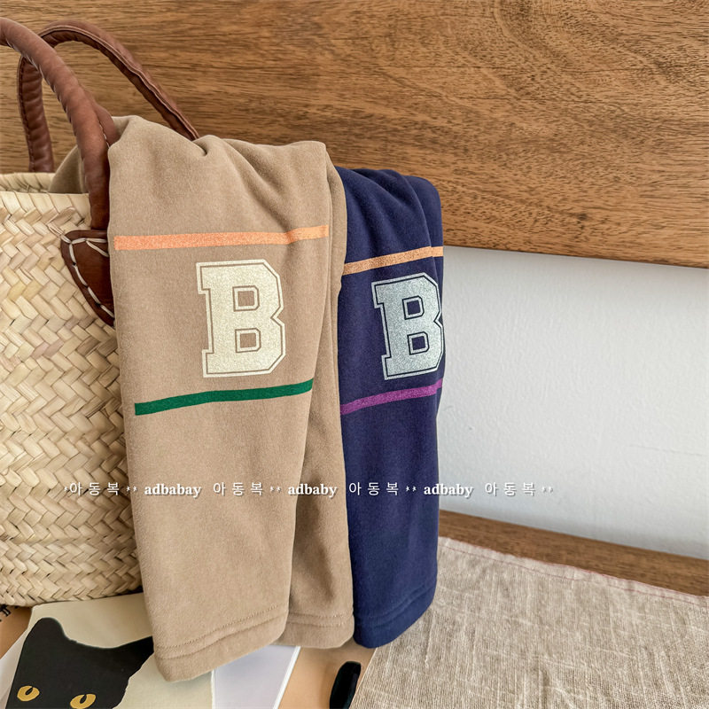 儿童冬款磨毛加绒加厚打底裤韩版男女童字母弹力裤宝宝保暖裤长裤,淘宝优惠券,粉丝福利购,淘宝优惠卷