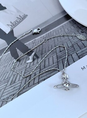 金属瓜子链土星造型项链