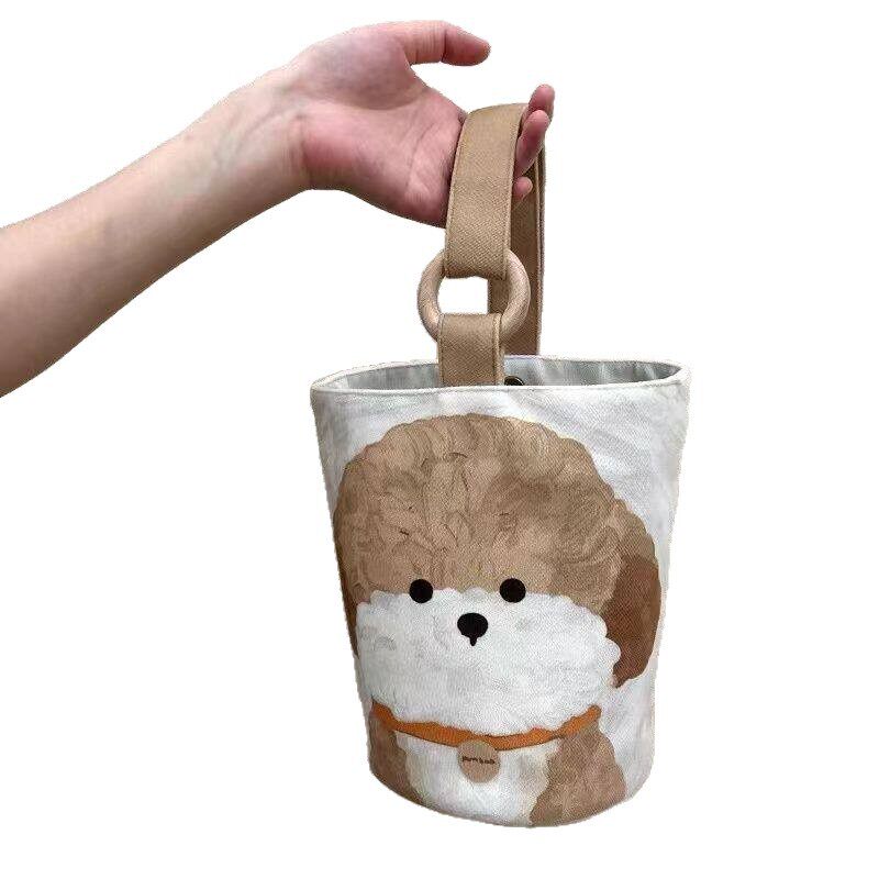 Cute puppy canvas portable lunch bag
