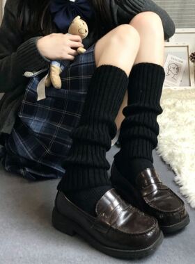 百搭jk针织堆堆袜套学院风四季款