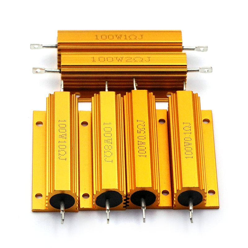 电阻器黄金铝壳大功率RX24-100W 1 2 3 5 10 20 50 100 R欧10K 1K-图0
