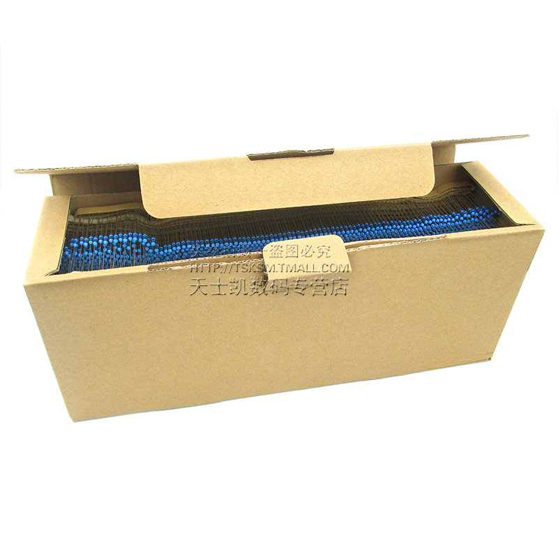 金属膜电阻 1% 1K 1/4W五色环电阻器 0.25W一盒5000个(一盒）-图2