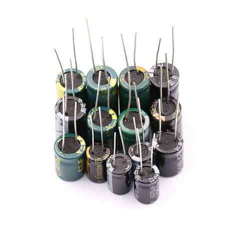 直插铝电解电容器10*13 8*12MM 25V 35V 50V 63V 10UF 47UF 100UF - 图0