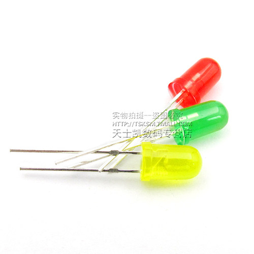 5mm 发光管 LED灯 发光二极管包 红绿黄 各50个 共150个/包 - 图2