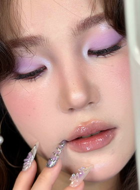 一颗成妆xixi单色紫色眼影盘土豆泥珠光亮晶晶蓝色细闪提亮音乐节