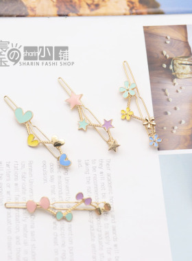 恋爱多边形甜美风花朵发夹子