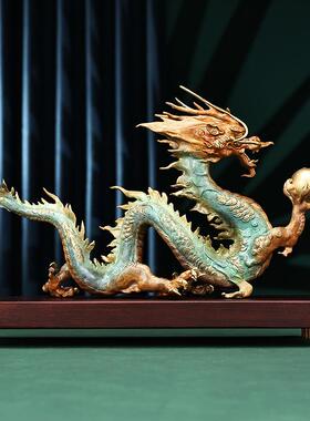 纯铜龙腾四海龙摆件家居办公室