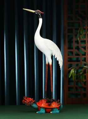 送礼高档装饰品仙鹤摆件彩铜