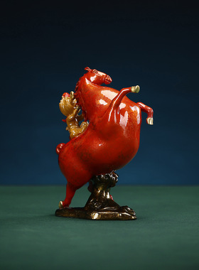 卡通马上封侯黄铜摆件马到成功家居办公室桌面装饰彩铜工艺品礼品