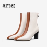 Демисезонные ботинки, высокие короткие сапоги с молнией, европейский стиль