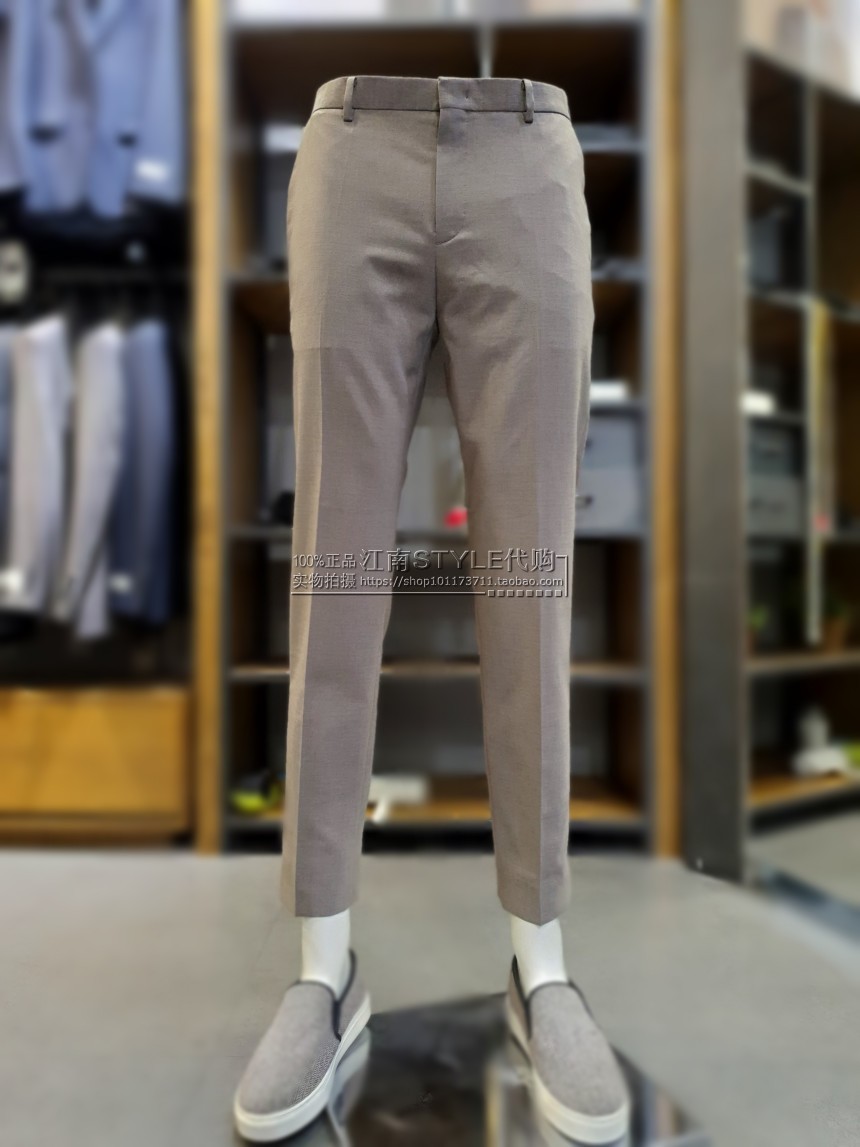 2024年夏季ZIOZIA韩国代购米色修身单排扣男士休闲西服套装两件套