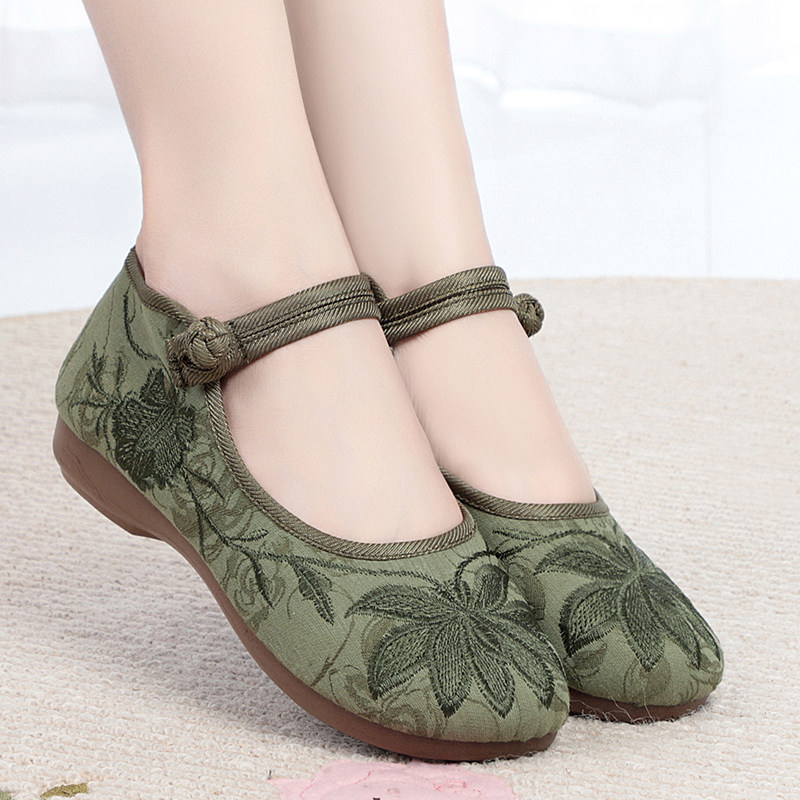 新款妈妈民族风绣花鞋春夏透气软底防滑中老年复古老北京布鞋女鞋,淘宝优惠券,粉丝福利购,淘宝优惠卷