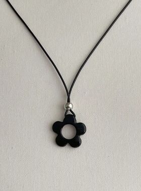 Flower Charm Pendant Necklace, Fashion Hollow Flower Sweater