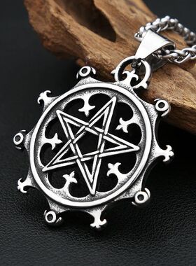 New Vintage 316L Stainless Steel Pentagram Necklaces For Men