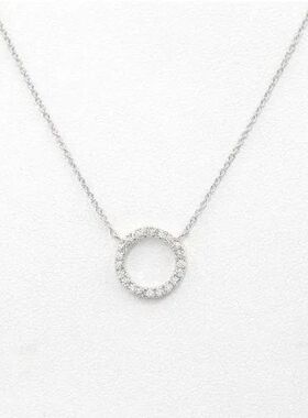 Simple Crystal Circle Pendant Necklace, Gold Color ndy & Ele