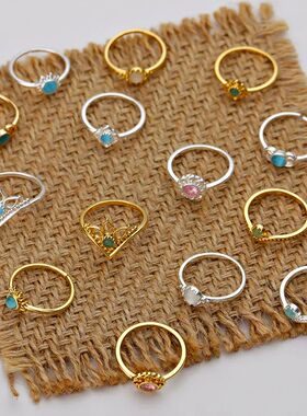 Fashion Opal Finger Rings For Women Stainless Steel Adjustab