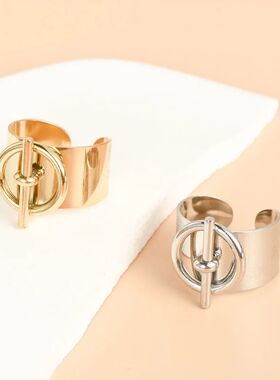 Fashion Temperament Simple Design Sense Geometric Ring Frenc