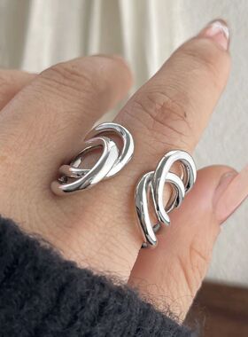 Double Layer Hollow Rings for Women Couple Minimalist Handma