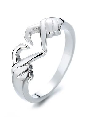 Hands Than Heart Ring Geometric Palm Love Gesture Couple Fas