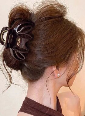 Vintage Red Black Color Pumpkin Large Hair Claw Clip for Wom