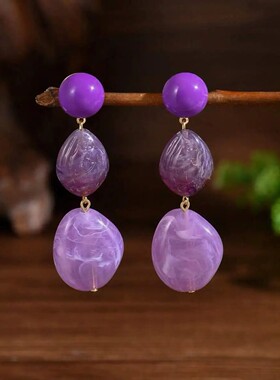 Elegant Bohemian Resin Drop Earrings With Water Drop And Rou